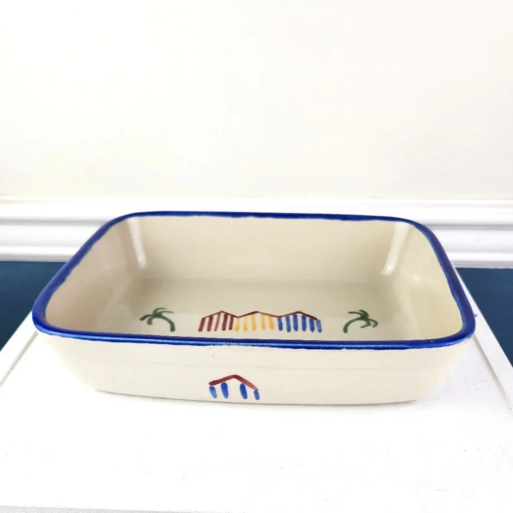 Portugal Small Casserole Dish Palm Trees